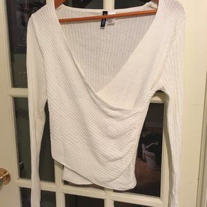 White, wrap sweater